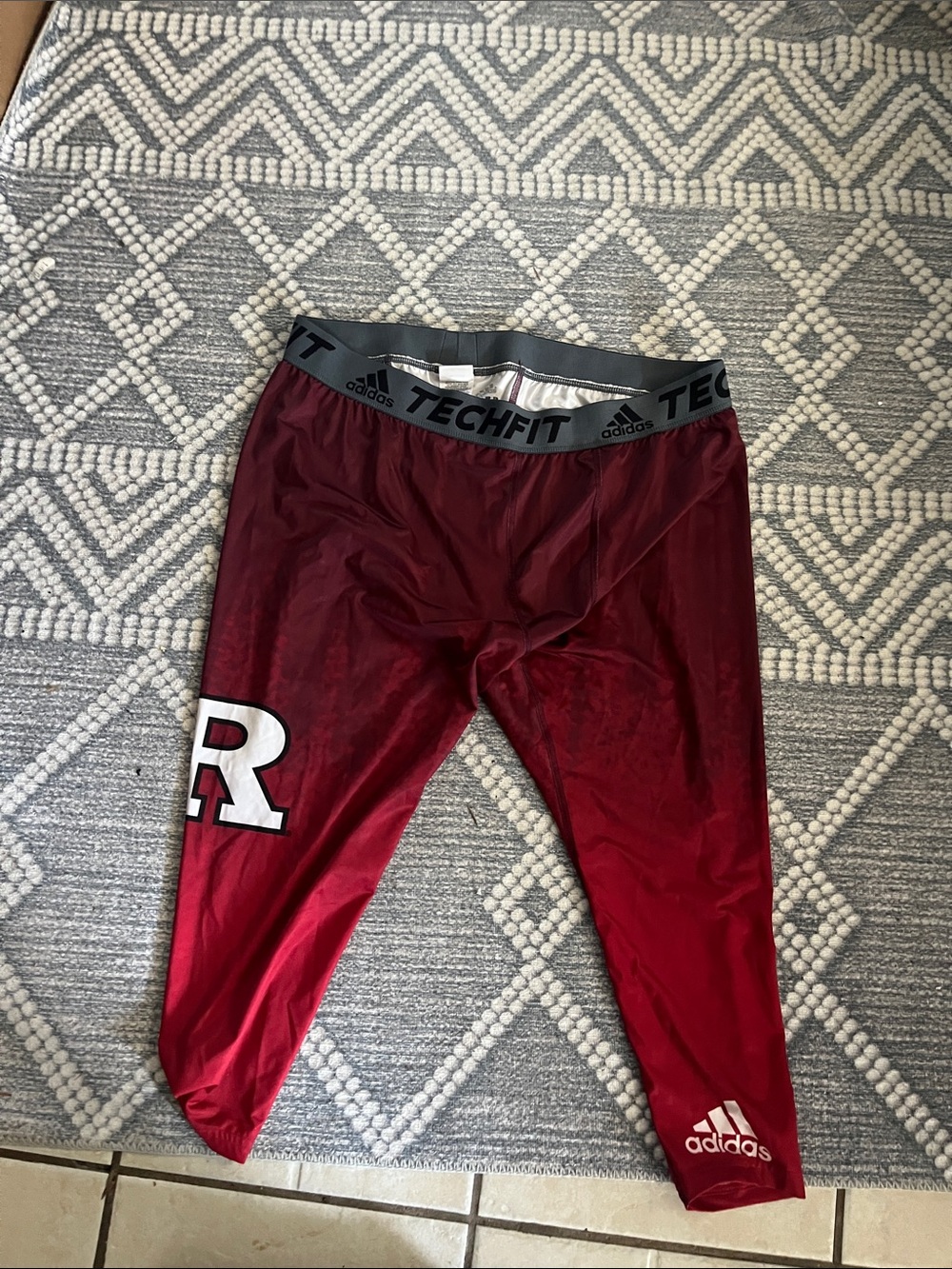 Adidas Rutgers Scarlet to red Techfit Leggings mens used